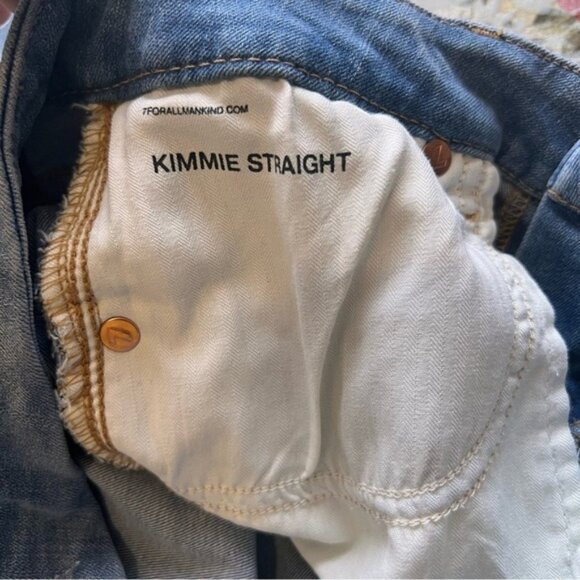 for all mankind Kimmie jeans  straight leg 27 strechy sexy mid rise medium - Picture 14 of 15